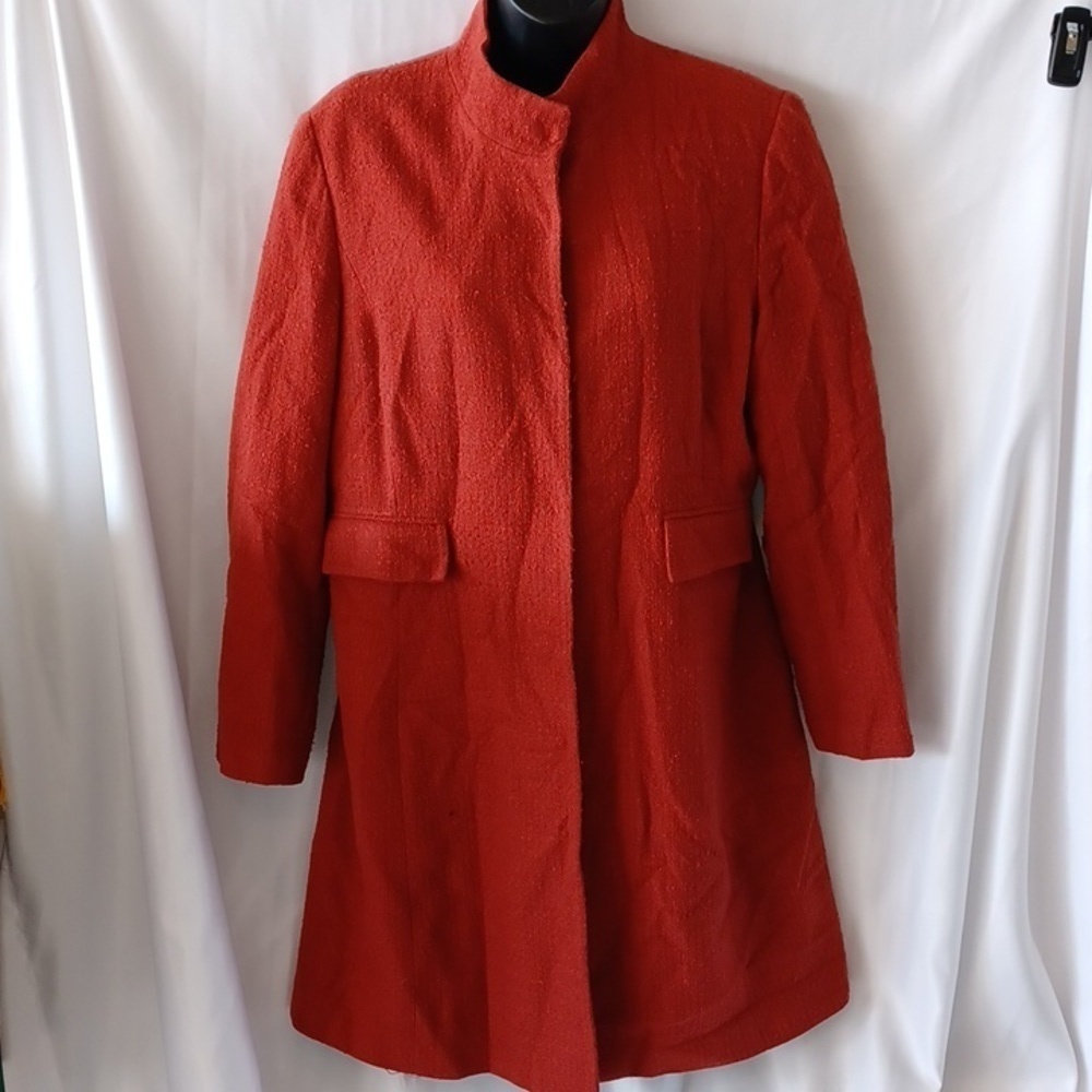 FOCUS 2000 Coat Women's 12 Burnt Orange Retro Two Front Pocket Lining